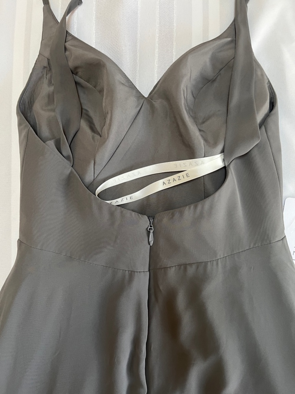 AZAZIE Davis Steel Grey Slip Maxi Dress with V-Neck Size 6 NWT - Picture 7 of 11